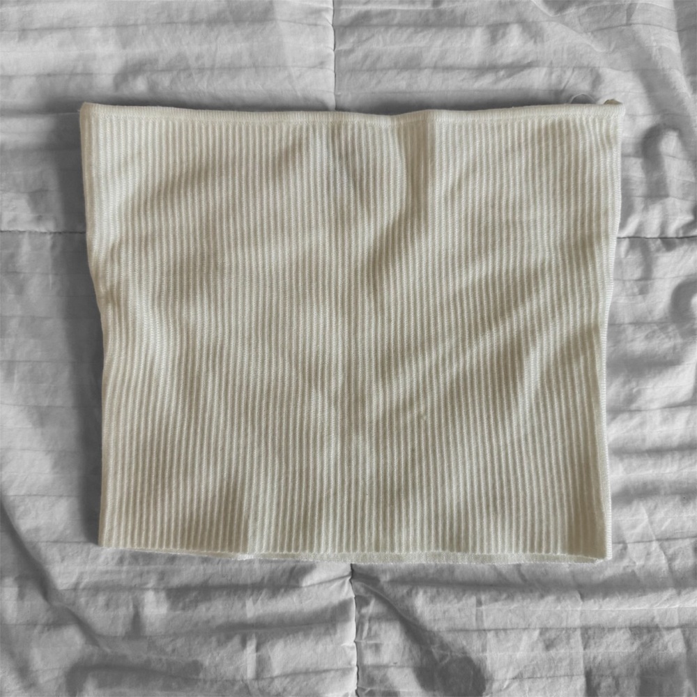Cream Ribbed Tube Top